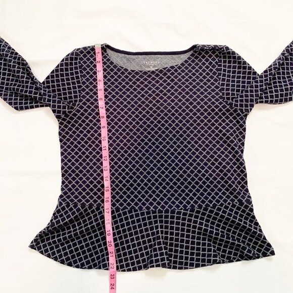 Talbots peplum long sleeve flutter top - Size Medium Petite - Picture 6 of 6